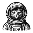 cat astronaut wearing a spacesuit sketch