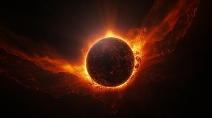 Wall Mural - illustration of the solar eclipse concept