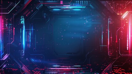 Technological background of the abstract computer, the description of technological. AI Generative