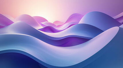 Wall Mural - Abstract 3D geometric shapes with colorful soft gradients