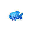 Vector isolated illustration of blue fish for games and applications.