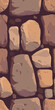 Vector illustrations of brick patterns, cracked earth, and gold cobblestone paths for game interfaces