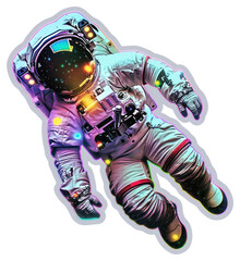 PNG Glitter astronaut sticker astronomy universe person.
