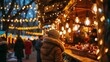© vetrana - Christmas market with lights, carolers, and holiday cheer for festive seasonal shopping