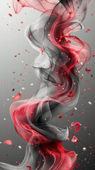 Wall Mural - red and white smoke