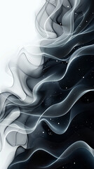 Wall Mural - black white abstract smoke waves