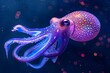 Iridescent Squid Adrift in Cosmic Aquatic Fantasy