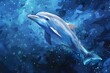 Majestic Dolphin Soaring Through Cosmic Waves of the Universe