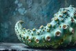 Sea Cucumber Alien Like Organism with Vibrant Textured Surface and Geometric Patterns