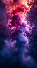 Wall Mural - abstract background with colorful smoke and stars