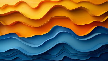Wall Mural - 3 d abstract background with wavy lines