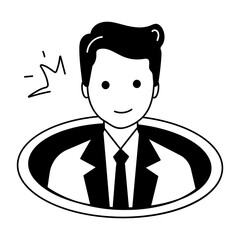 Poster - Editable glyph icon of a businessman 