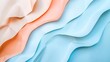 Abstract background with smooth waves of paper of pastel palette and soft colors