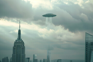 UFO flying over New York