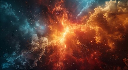 Wall Mural - colorful nebula and galaxies in the sky.