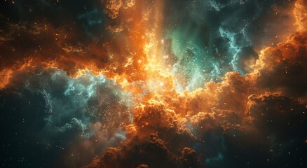 Wall Mural - colorful nebula and galaxies in the sky.