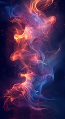 Wall Mural - abstract background with colorful smoke and stars