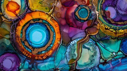Poster - Vibrant Abstract Painting With Diverse Colors and Shapes
