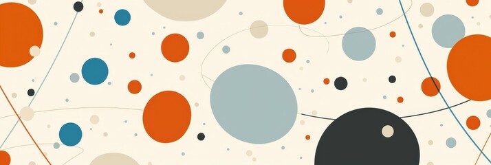 Fototapete - A dynamic pattern featuring orange, blue, and black colors with dotted elements creating a striking visual impact