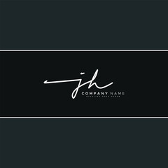 JH Handwritten Signature logo - Vector Logo Template for Beauty, Fashion and Photography Business