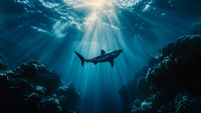 A shark in the ocean