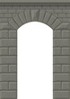 Classic facade with arch in a classic style