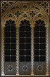 Medieval Gothic stained glass cathedral window