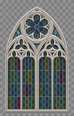 Wall Mural - Gothic realistic cathedral window with stained glass