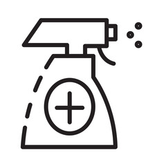 Poster - Alcohol Antiseptic Cleaning Line Icon