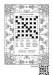 Crossword puzzle and coloring activity page for grown-ups with criss-cross, or fill-in, else kriss-kross word game (English) and wide decorative frame to color. Family friendly. Answer included.
