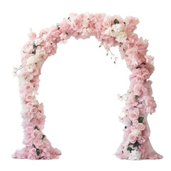 Sticker - A white archway with pink flowers and white flowers