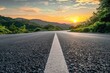 Close-up,Empty asphalt road highway background. Beautiful simple AI generated image in 4K, unique.