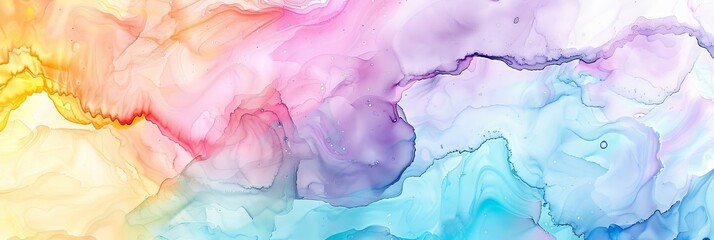 Poster - A vibrant watercolor painting featuring a variety of colors on a clean white background
