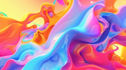Fototapete - Various vibrant liquids mixing in an abstract and colorful display, creating swirling patterns and blending together