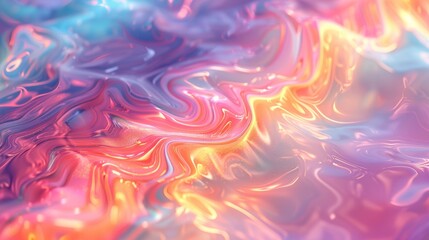 Poster - A detailed view of a vibrant and multicolored liquid swirling and mixing together in a close-up shot