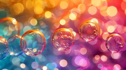 Poster - Soap bubbles drift through the air in this stock video footage, showcasing their reflective surfaces and delicate movements