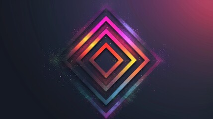 Fototapete - A colorful diamond shines brightly against a dark backdrop, creating a striking contrast in the scene