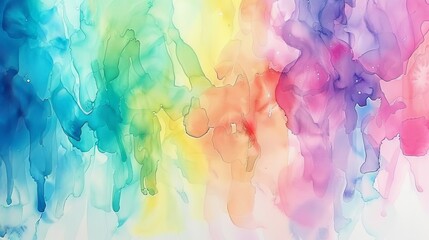 Aufkleber - A vibrant watercolor painting featuring a multitude of colors on a clean white background