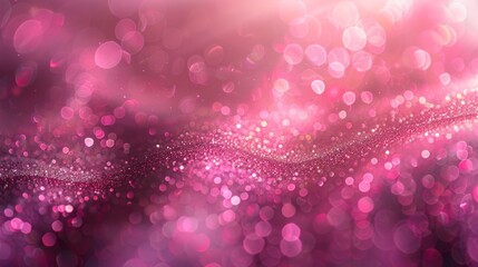 Canvas Print - Multiple vibrant pink bokeh lights in various sizes and intensities spread across the frame, creating a beautiful and dynamic visual effect