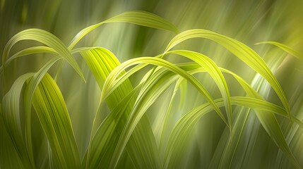 Aufkleber - Detailed view of green grass in focus with a softly blurred background in a natural setting