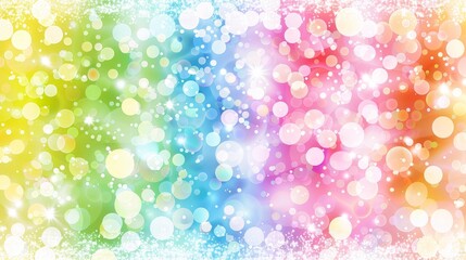 Wall Mural - Colorful rainbow bokeh background with soft, out-of-focus lights creating a vibrant and dynamic visual effect