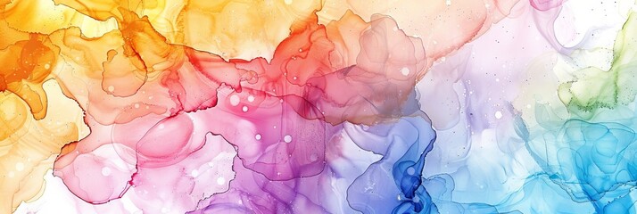 Aufkleber - A vibrant watercolor painting featuring a variety of colors on a white background
