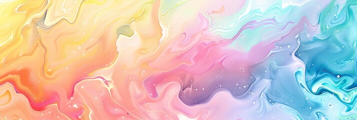 Aufkleber - A colorful watercolor painting featuring a bright and dynamic rainbow of colors, creating a visually striking composition