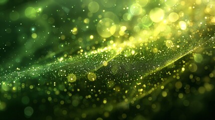 Leinwandbilder - Abstract green bokeh background with out-of-focus light spots creating a vibrant and colorful backdrop