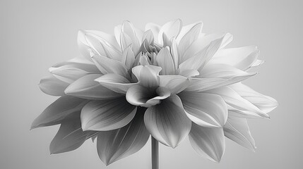 Canvas Print - dramatic black and white flower arrangement featuring a large white flower and scattered white petals