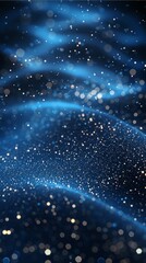 Leinwandbilder - Technological background image, Particles, dark blue, black, tech particles, above and below, technology particles distributed at the top. Generative AI.