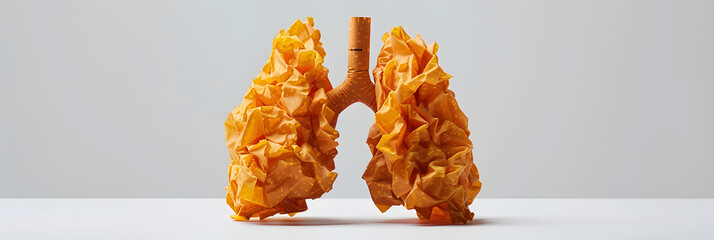 Wall Mural -  human lungs made entirely of cigarettes