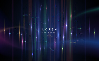 Wall Mural - abstract neon lights effect on black background