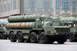 Moscow, Russia - May 2, 2024: Russian S-400 Triumph anti-aircraft missile system on Tverskaya street during a rehearsal of the Victory parade