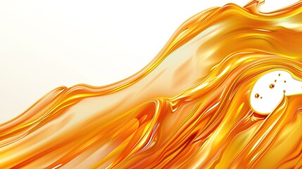 Wall Mural - Elegant flow of golden waves of liquid - a beautiful abstract image of liquid movement